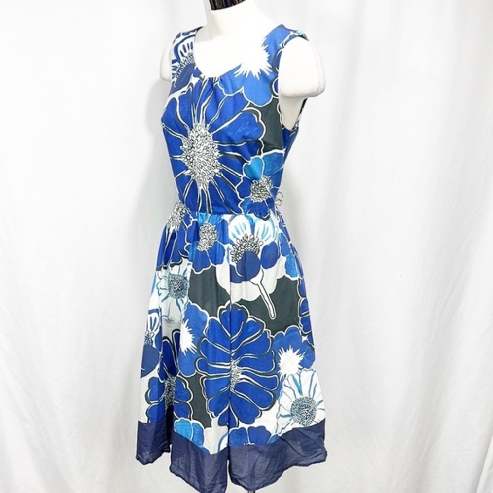 ModCloth Verve for Versailles blue floral fit and flare dress size Small - Picture 3 of 13